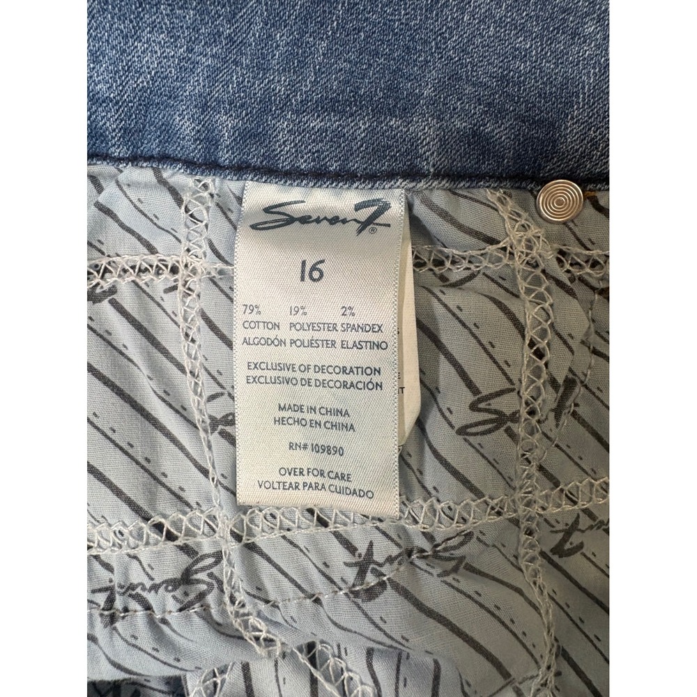 Seven7 Women Medium Wash Distressed High Rise Skinny Jeans Size 16 - Picture 6 of 15